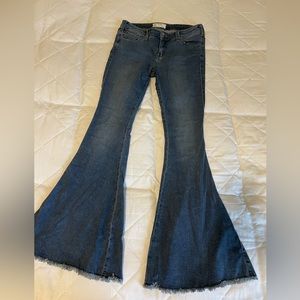 Free people flare blue jeans